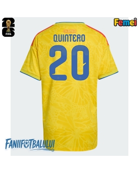 Columbia Juan Fernando Quintero #20 Echipament de Fotbal Replică Mondial 2026 Femei Acasa